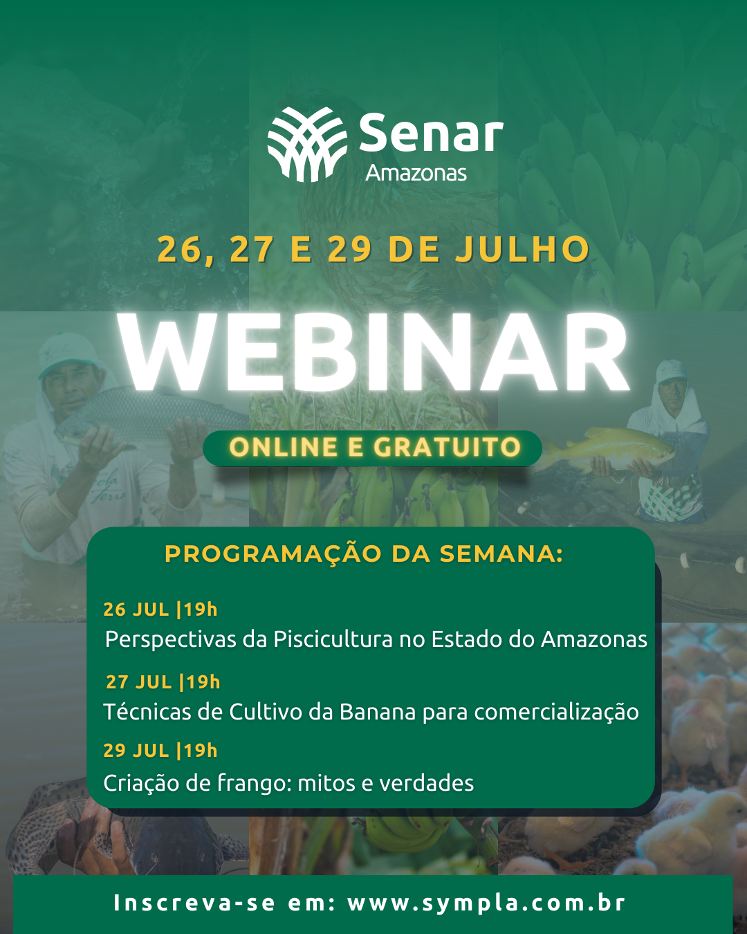 Senar Amazonas encerra o mês de julho com três palestras online e gratuitas